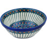 Polish Pottery Bowl 6&quot; Emerald Peacock