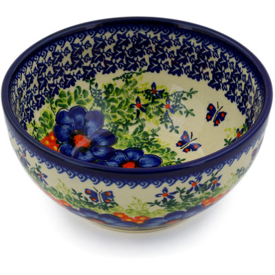 Polish Pottery Bowl 6&quot; Enchanted Beauty UNIKAT