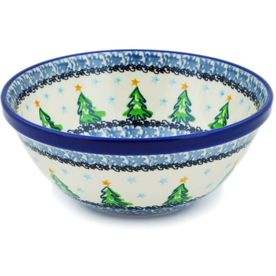 Polish Pottery Bowl 6&quot; Ethereal Evergreen