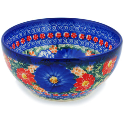 Polish Pottery Bowl 6&quot; Faithful Floral