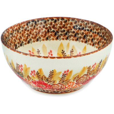 Polish Pottery Bowl 6&quot; Fall Beauty UNIKAT