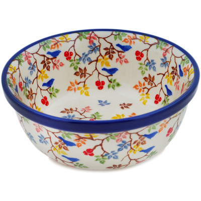 Polish Pottery Bowl 6&quot; Fall Branches UNIKAT