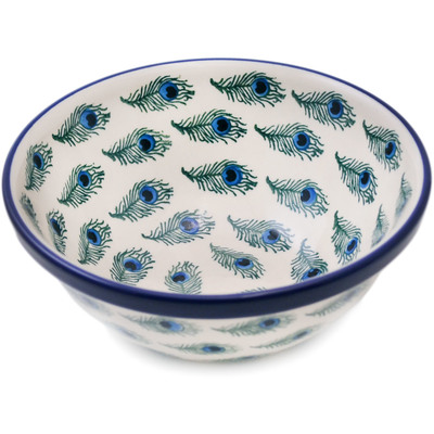 Polish Pottery Bowl 6&quot; Feathery Delight
