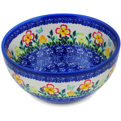 Polish Pottery Bowl 6&quot; Field Of Joy UNIKAT