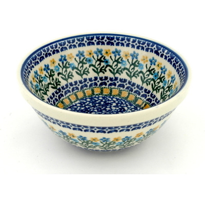 Polish Pottery Bowl 6&quot; Field Of Wildflowers