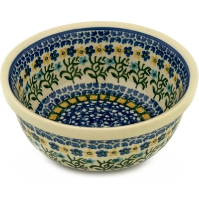 Polish Pottery Bowl 6&quot; Field Of Wildflowers