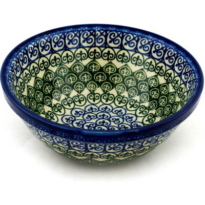 Polish Pottery Bowl 6&quot; Fleur De Lis