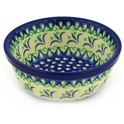 Polish Pottery Bowl 6&quot; Fleur De Lis