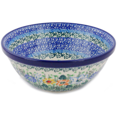 Polish Pottery Bowl 6&quot; Floral Dragonfly UNIKAT