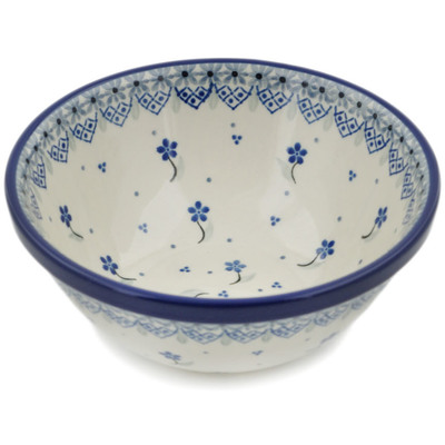 Polish Pottery Bowl 6&quot; Floral Excitement