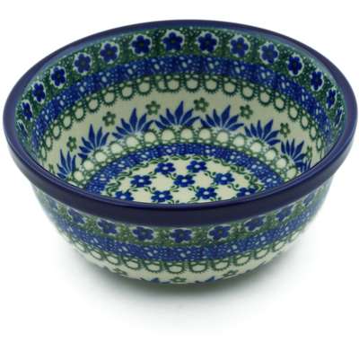 Polish Pottery Bowl 6&quot; Floral Lace UNIKAT