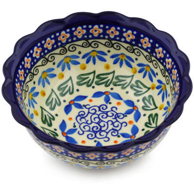 Polish Pottery Bowl 6&quot; Floral Medley