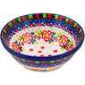 Polish Pottery Bowl 6&quot; Floral Puzzles UNIKAT