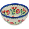 Polish Pottery Bowl 6&quot; Flower-bud Wreath UNIKAT