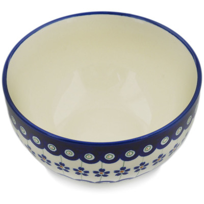 Polish Pottery Bowl 6&quot; Flowering Peacock