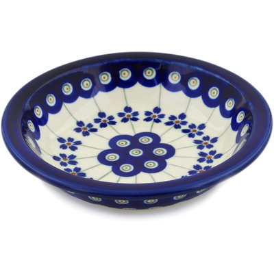Polish Pottery Bowl 6&quot; Flowering Peacock