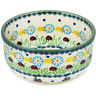 Polish Pottery Bowl 6&quot; Flowers And Ladybugs
