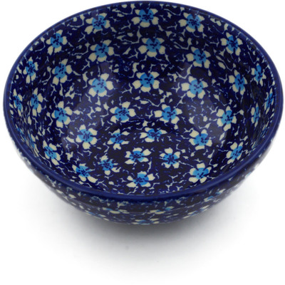 Polish Pottery Bowl 6&quot; Flowers On The Lake