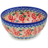 Polish Pottery Bowl 6&quot; Fluctuating Pansy&#039;s