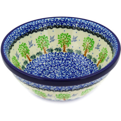 Polish Pottery Bowl 6&quot; Fly Through The Trees