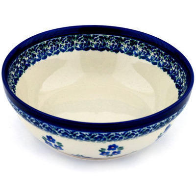 Polish Pottery Bowl 6&quot; Forget Me Not Dots