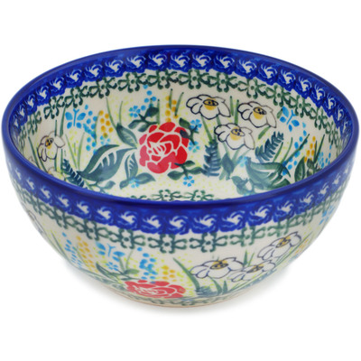 Polish Pottery Bowl 6&quot; Fresh Happiness UNIKAT