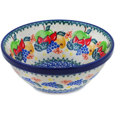 Polish Pottery Bowl 6&quot; Fruit Medley UNIKAT