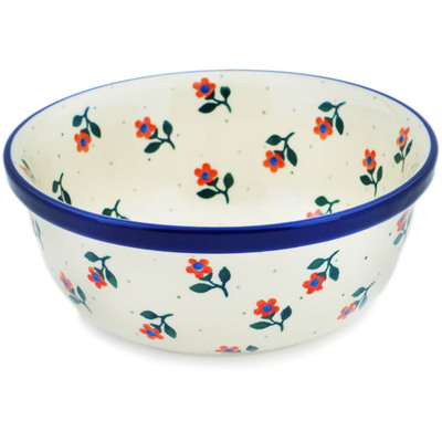 Polish Pottery Bowl 6&quot; Full Bloom