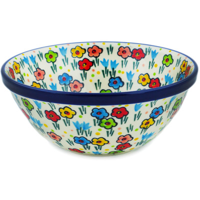 Polish Pottery Bowl 6&quot; Fun Time UNIKAT