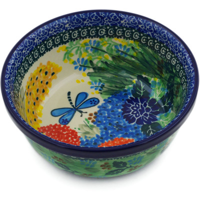 Polish Pottery Bowl 6&quot; Garden Delight UNIKAT
