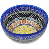 Polish Pottery Bowl 6&quot; Geometric Citrus UNIKAT