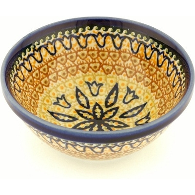 Polish Pottery Bowl 6&quot; Golden Tulip UNIKAT