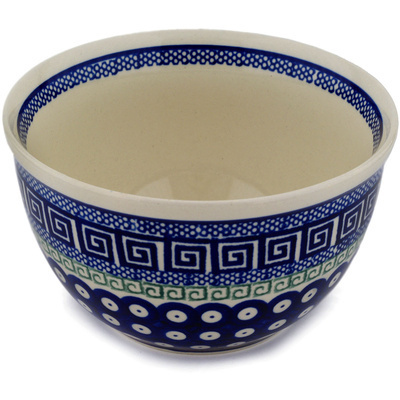 Polish Pottery Bowl 6&quot; Grecian Peacock