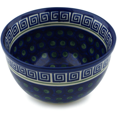 Polish Pottery Bowl 6&quot; Greek Key