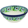 Polish Pottery Bowl 6&quot; Green Flora