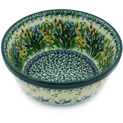 Polish Pottery Bowl 6&quot; Green Pasture UNIKAT