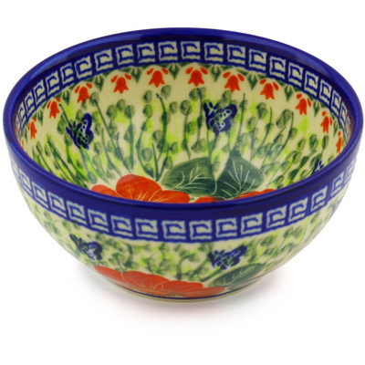 Polish Pottery Bowl 6&quot; Happiness UNIKAT