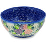 Polish Pottery Bowl 6&quot; Happy Hydrangea UNIKAT