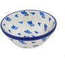 Polish Pottery Bowl 6&quot; Heart Blues