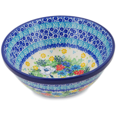 Polish Pottery Bowl 6&quot; Hello Hummingbird UNIKAT