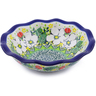 Polish Pottery Bowl 6&quot; Hidden Pansy UNIKAT