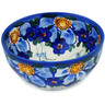 Polish Pottery Bowl 6&quot; Himalayan Blue Poppy UNIKAT