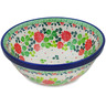 Polish Pottery Bowl 6&quot; Hydrangea Wreath