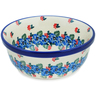 Polish Pottery Bowl 6&quot; Indigo Roses