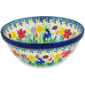 Polish Pottery Bowl 6&quot; Lady Bug Tulips UNIKAT