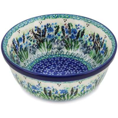 Polish Pottery Bowl 6&quot; Lavender Meadow UNIKAT