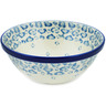 Polish Pottery Bowl 6&quot; Light Blue Leopard
