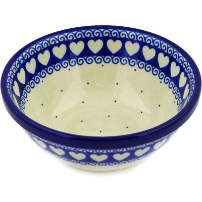 Polish Pottery Bowl 6&quot; Light Hearted