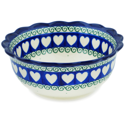 Polish Pottery Bowl 6&quot; Light Hearted