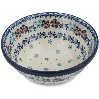 Polish Pottery Bowl 6&quot; Lilac Delight